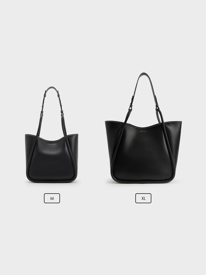 CHARLES & KEITH Exclusive / Lyla Tubular Slouchy Tote Bag - Black