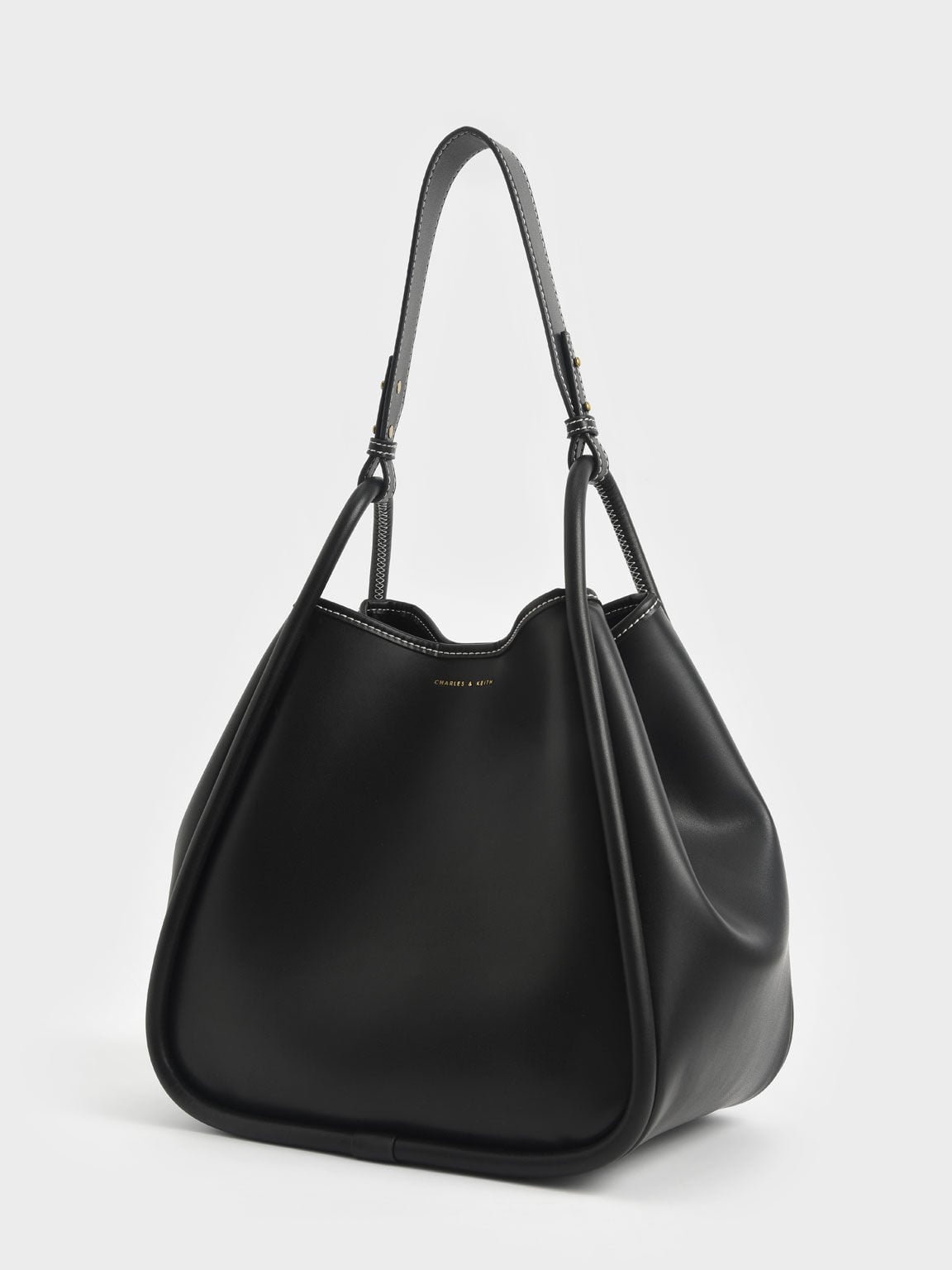 CHARLES & KEITH Exclusive / Lyla Tubular Slouchy Tote Bag - Black