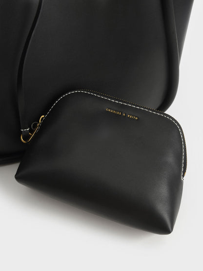 CHARLES & KEITH Exclusive / Lyla Tubular Slouchy Tote Bag - Black