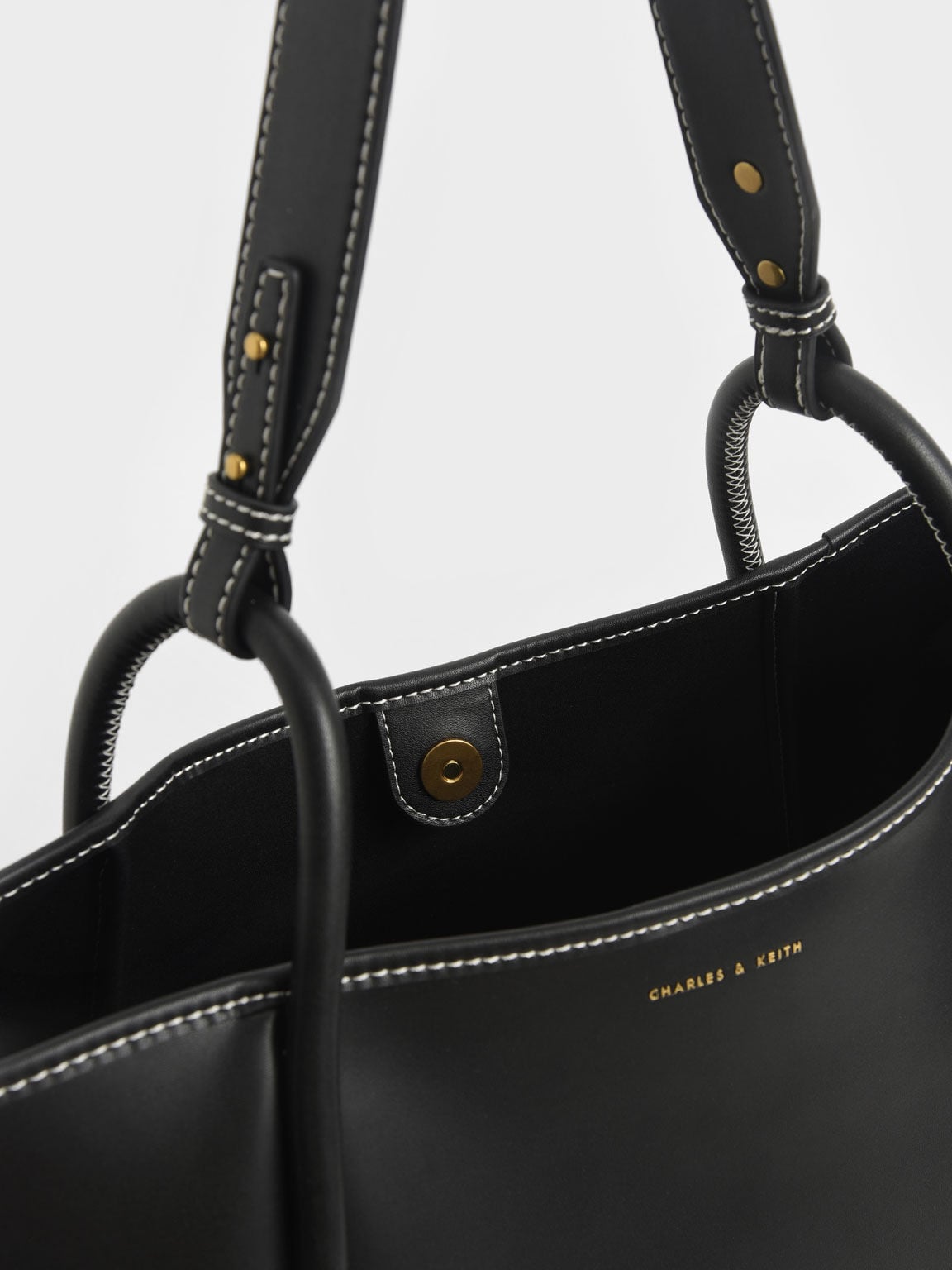 CHARLES & KEITH Exclusive / Lyla Tubular Slouchy Tote Bag - Black