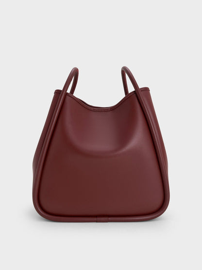 CHARLES & KEITH Best Price / Lyla Tubular Slouchy Tote Bag - Mulberry Plum