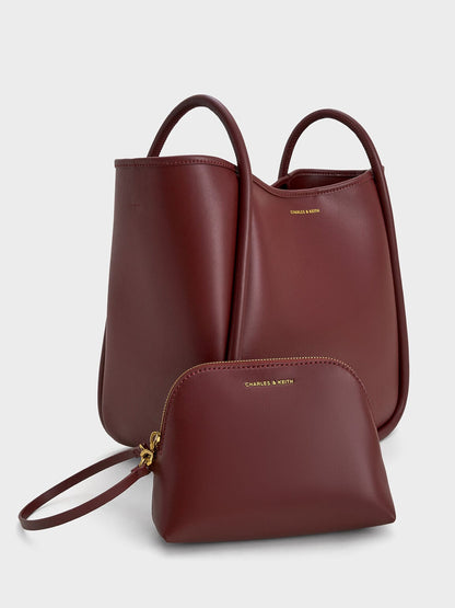 CHARLES & KEITH Best Price / Lyla Tubular Slouchy Tote Bag - Mulberry Plum