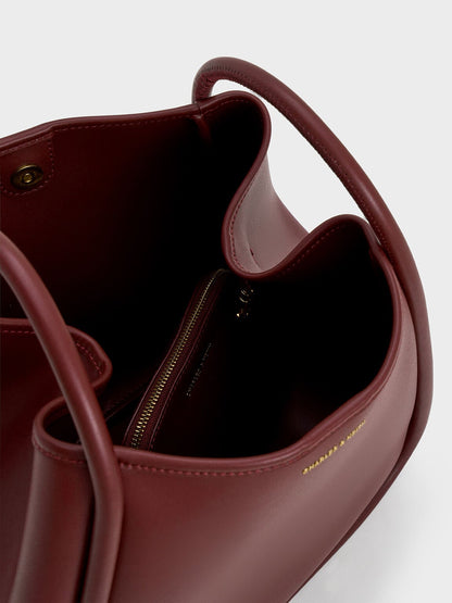CHARLES & KEITH Best Price / Lyla Tubular Slouchy Tote Bag - Mulberry Plum
