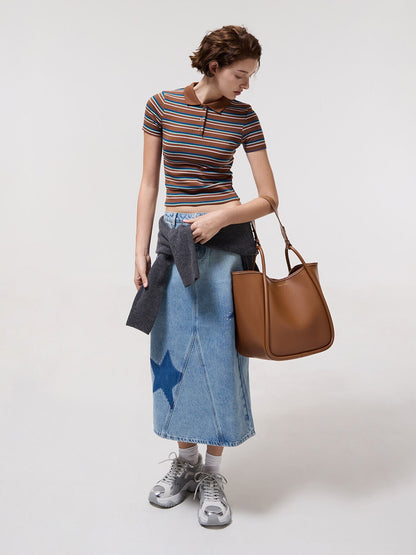 CHARLES & KEITH Signature / Lyla Tubular Slouchy Tote Bag - Chocolate