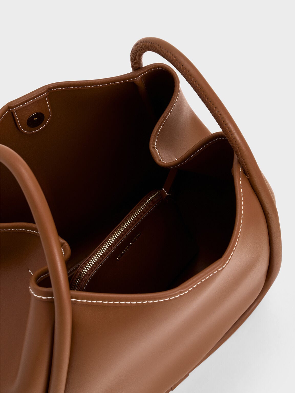 CHARLES & KEITH Signature / Lyla Tubular Slouchy Tote Bag - Chocolate
