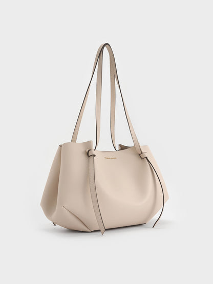 CHARLES & KEITH Essential / Calla Tote Bag - Oat