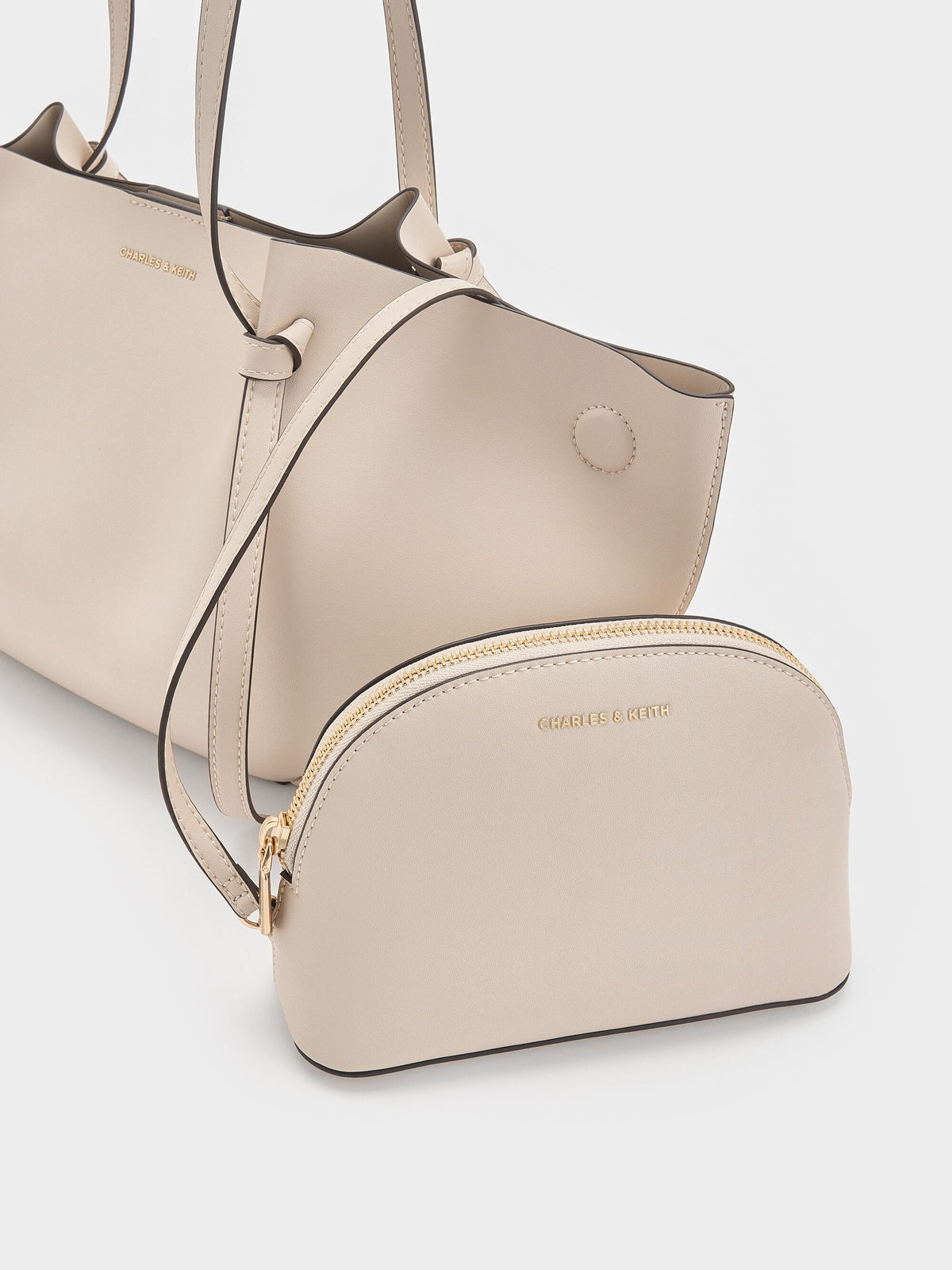 CHARLES & KEITH Essential / Calla Tote Bag - Oat