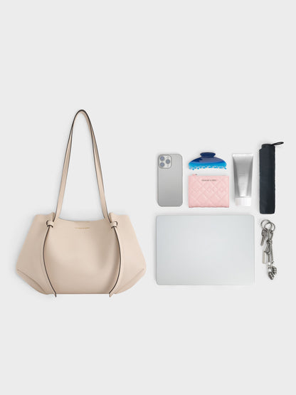 CHARLES & KEITH Essential / Calla Tote Bag - Oat