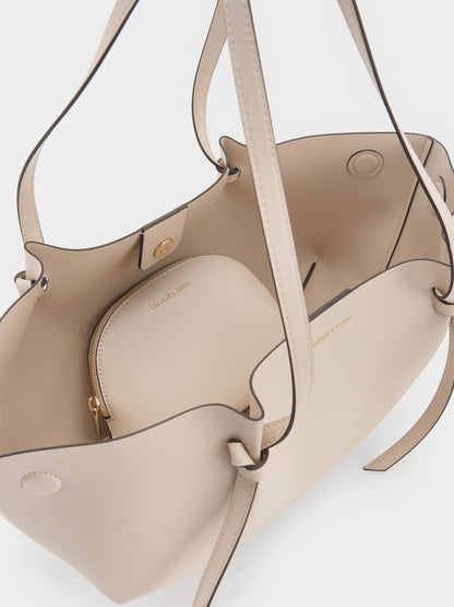 CHARLES & KEITH Essential / Calla Tote Bag - Oat