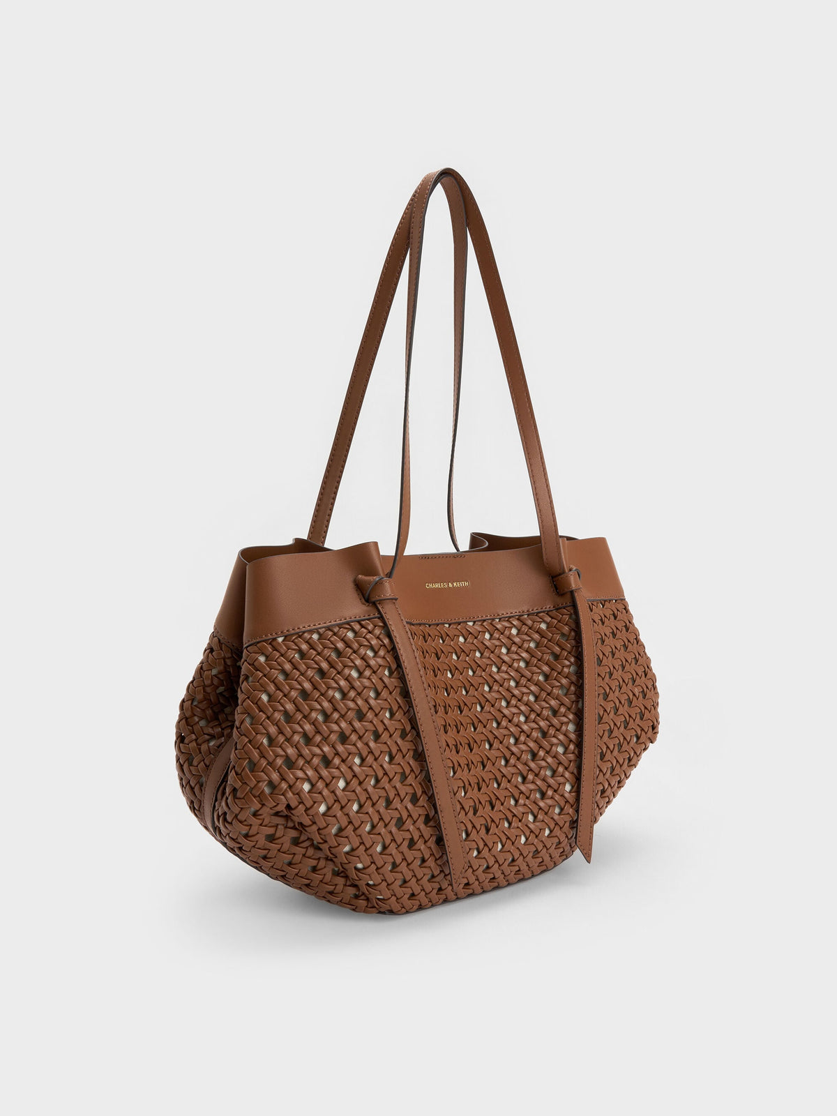 CHARLES & KEITH Exclusive / Calla Woven Tote Bag - Chocolate