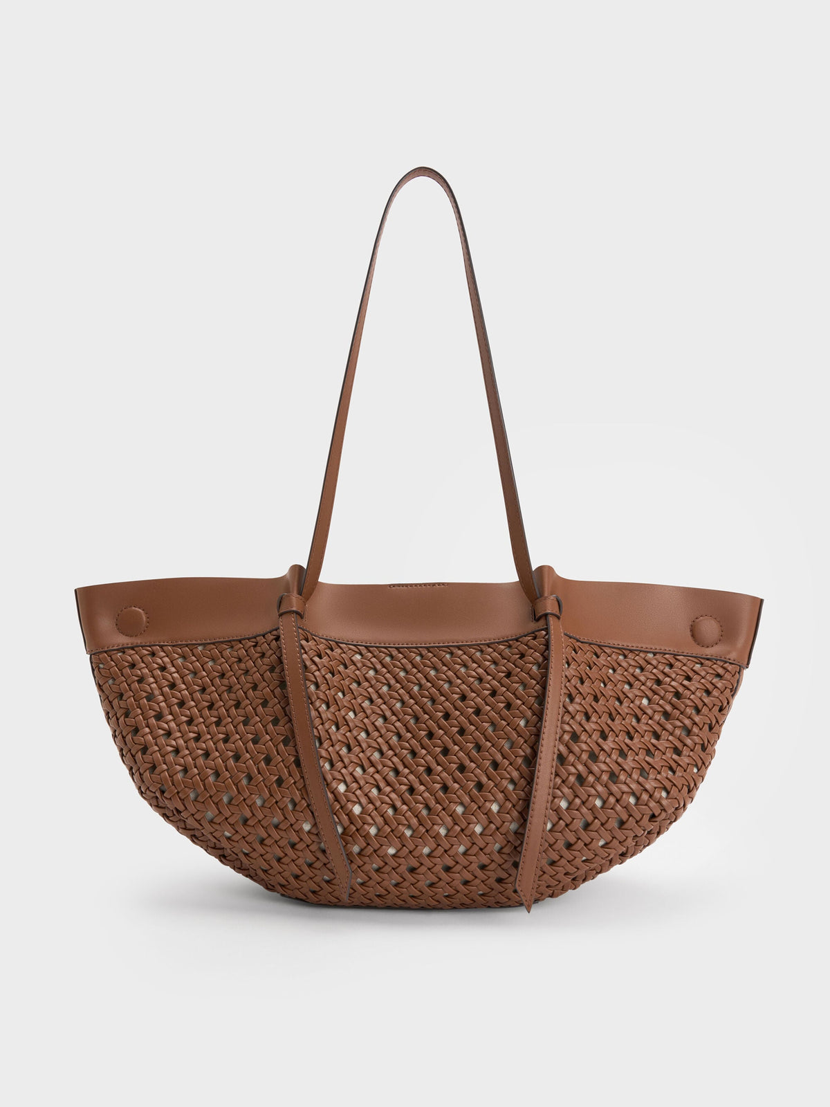 CHARLES & KEITH Exclusive / Calla Woven Tote Bag - Chocolate