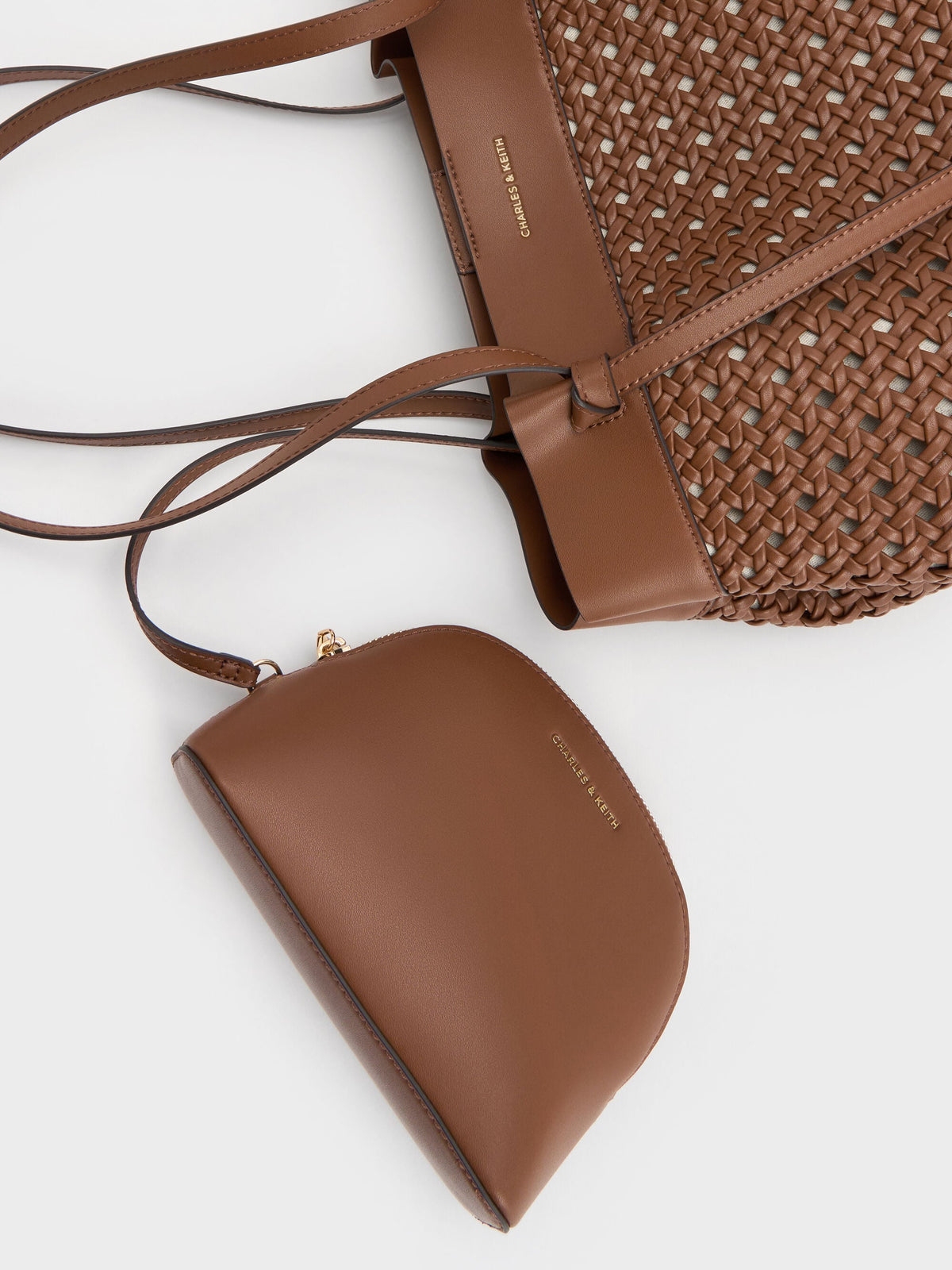 CHARLES & KEITH Exclusive / Calla Woven Tote Bag - Chocolate