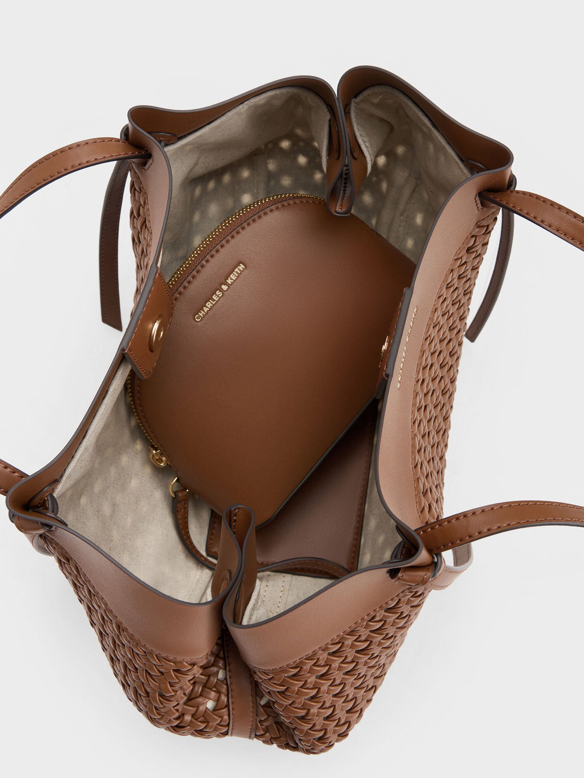 CHARLES & KEITH Exclusive / Calla Woven Tote Bag - Chocolate