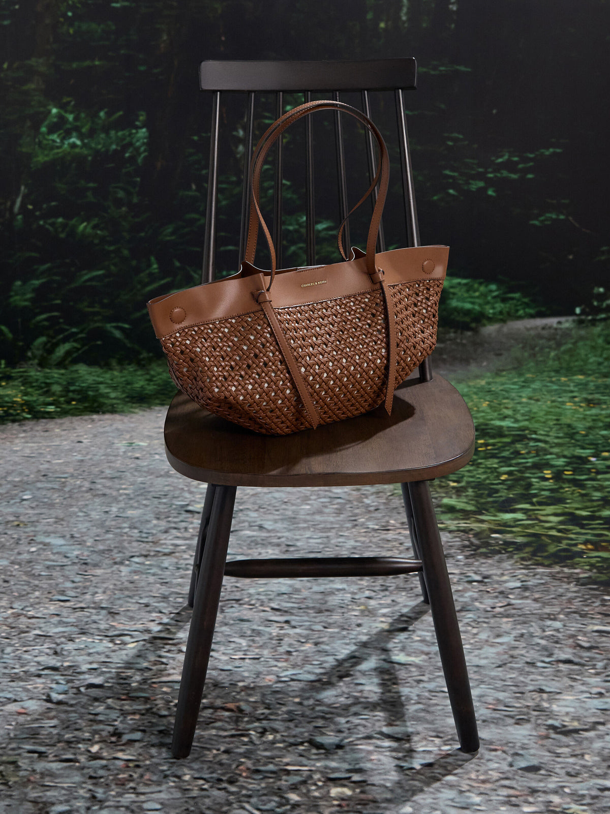 CHARLES & KEITH Exclusive / Calla Woven Tote Bag - Chocolate