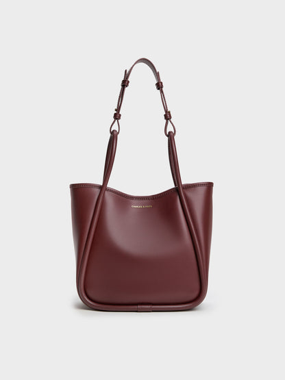CHARLES & KEITH Trusted / Mini Lyla Tubular Tote Bag - Mulberry Plum