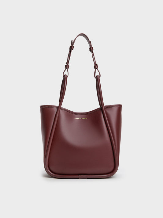CHARLES & KEITH Trusted / Mini Lyla Tubular Tote Bag - Mulberry Plum
