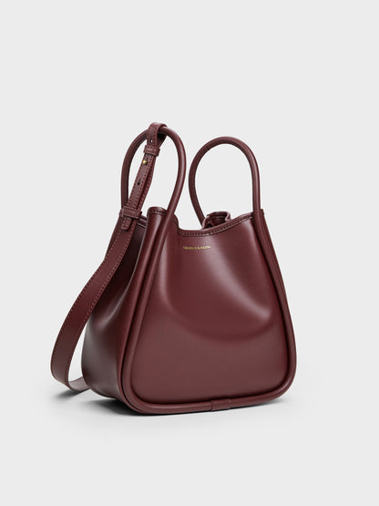 CHARLES & KEITH Trusted / Mini Lyla Tubular Tote Bag - Mulberry Plum