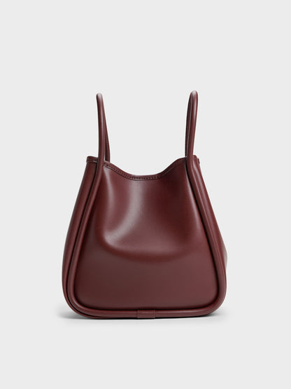 CHARLES & KEITH Trusted / Mini Lyla Tubular Tote Bag - Mulberry Plum