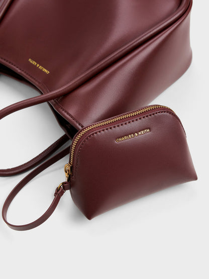 CHARLES & KEITH Trusted / Mini Lyla Tubular Tote Bag - Mulberry Plum