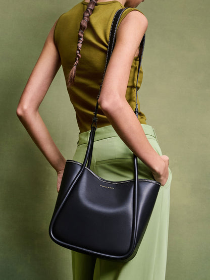 CHARLES & KEITH Deals / Mini Lyla Tubular Tote Bag - Black