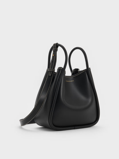 CHARLES & KEITH Deals / Mini Lyla Tubular Tote Bag - Black