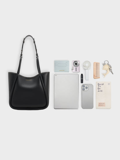 CHARLES & KEITH Deals / Mini Lyla Tubular Tote Bag - Black