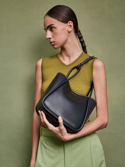 CHARLES & KEITH Deals / Mini Lyla Tubular Tote Bag - Black