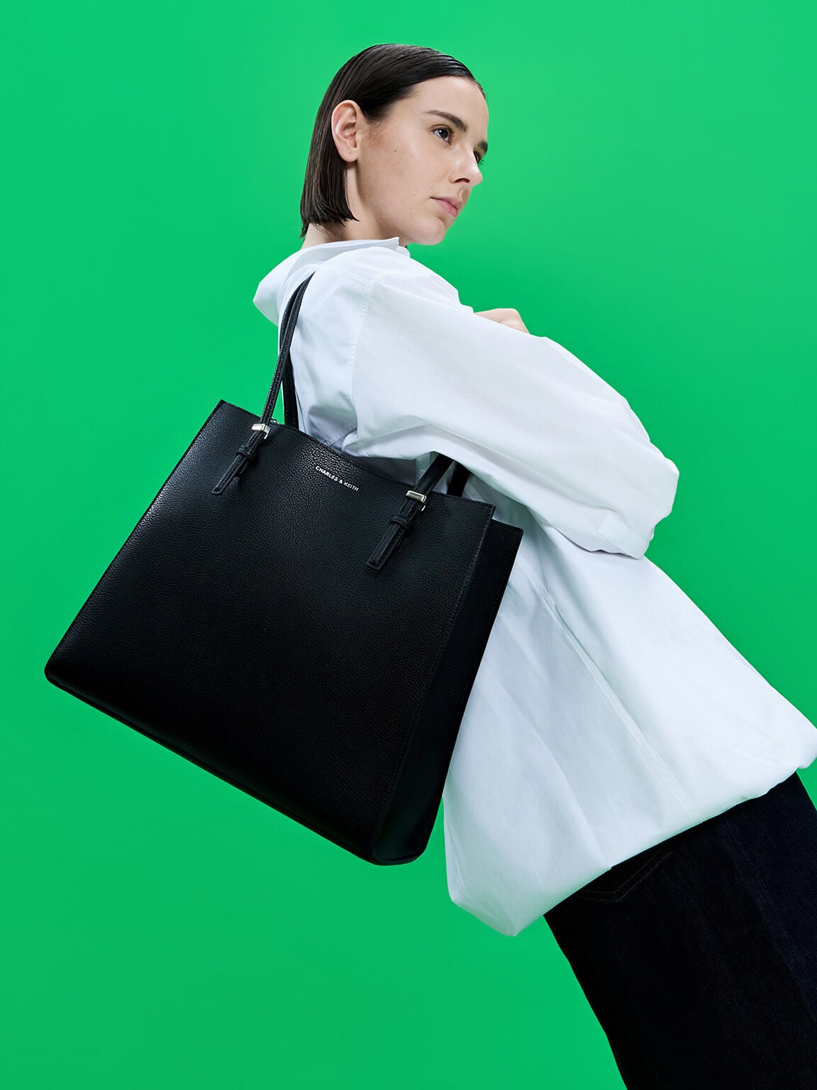 CHARLES & KEITH Popular / Sansa Tote Bag - Noir