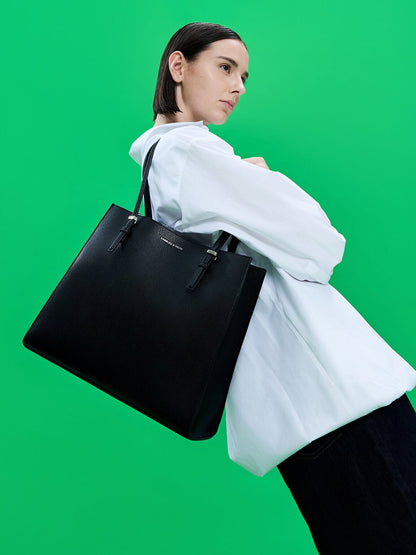 CHARLES & KEITH Popular / Sansa Tote Bag - Noir