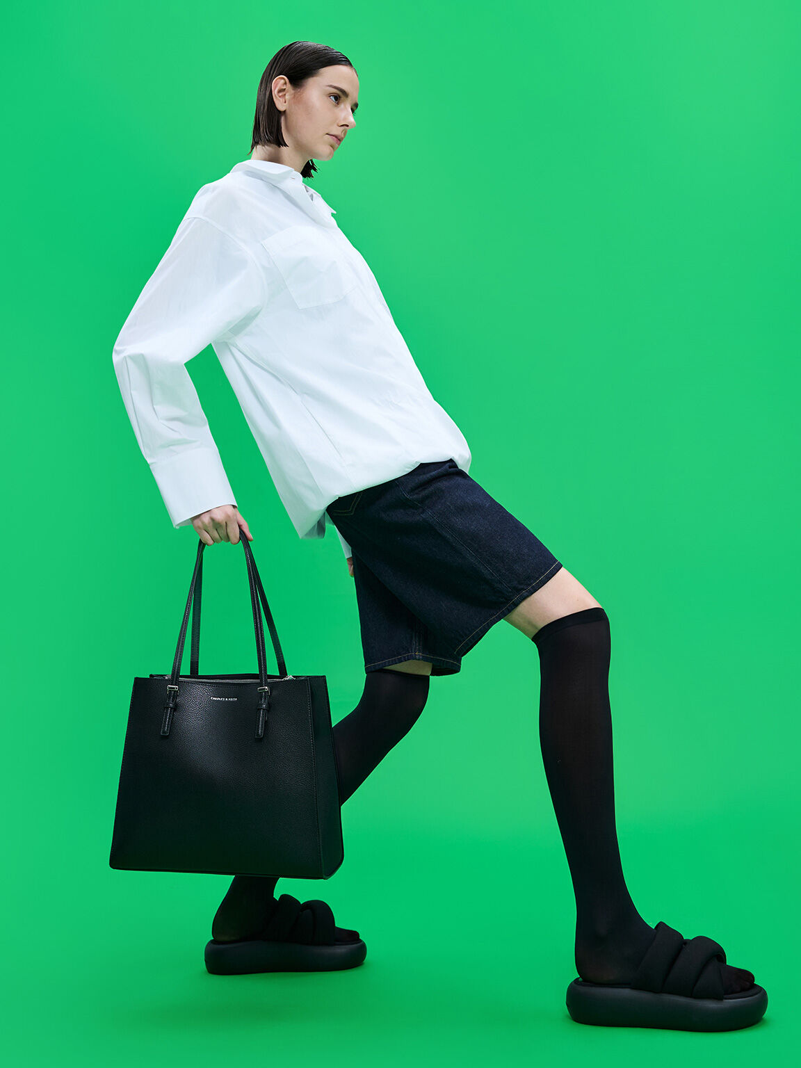 CHARLES & KEITH Popular / Sansa Tote Bag - Noir