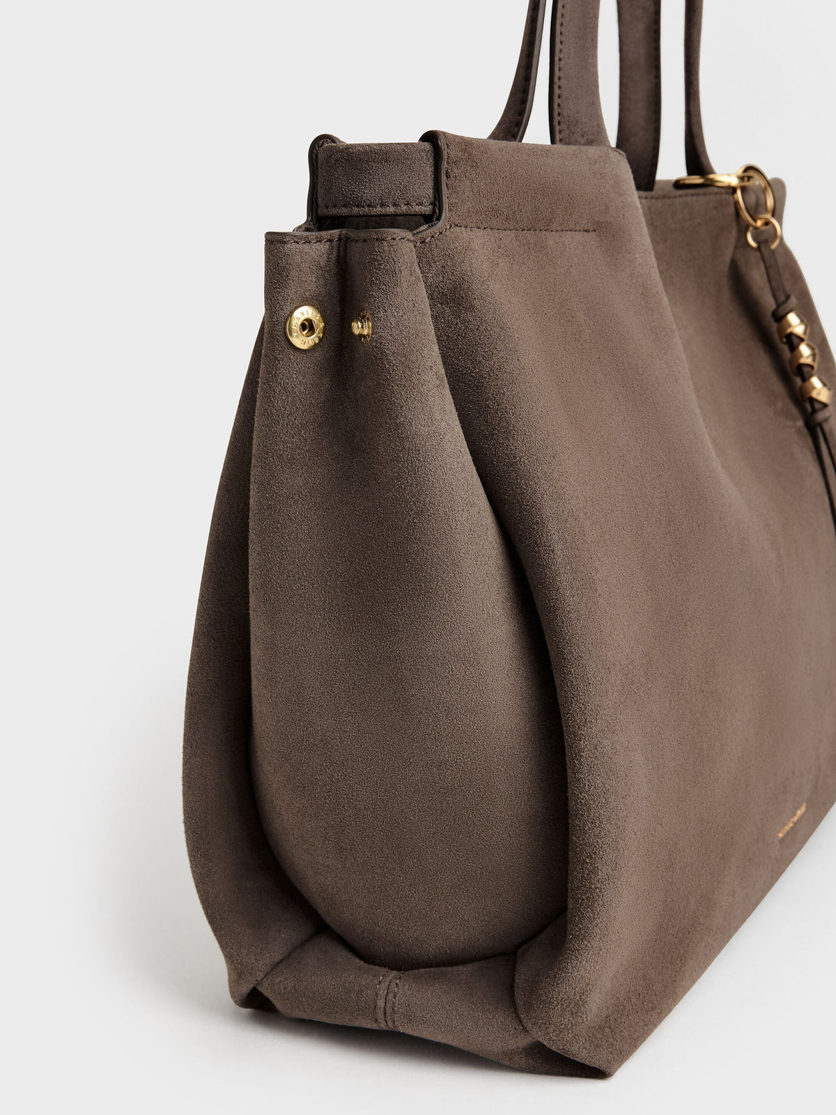 CHARLES & KEITH Deals / XL Zephyr Tassel Tote Bag - Stone Grey