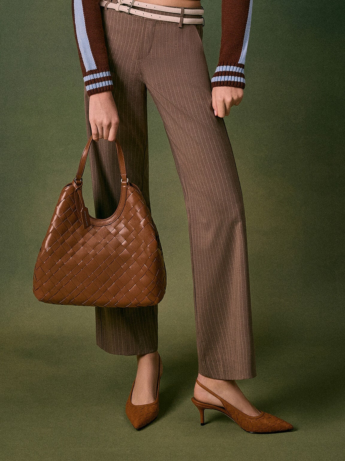 CHARLES & KEITH Featured / Ivette Woven Tote Bag - Chocolate