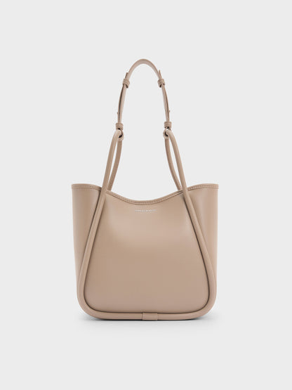 CHARLES & KEITH Popular / Mini Lyla Tubular Tote Bag - Taupe