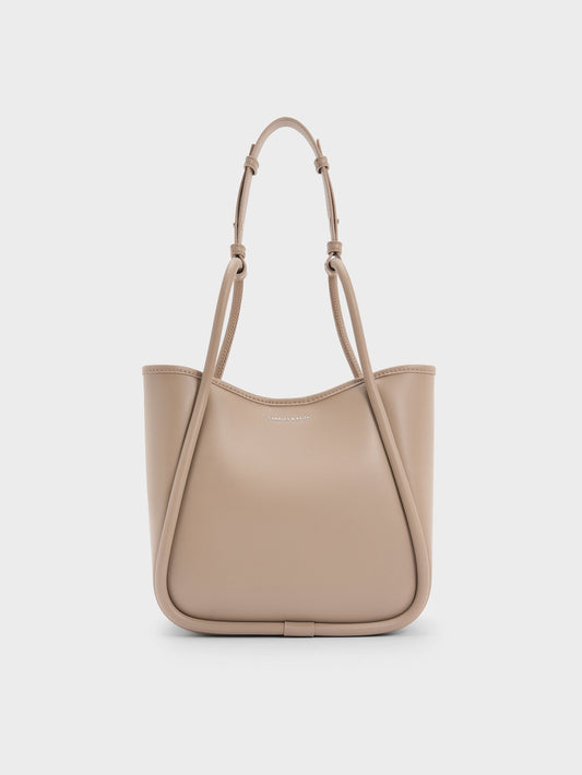 CHARLES & KEITH Popular / Mini Lyla Tubular Tote Bag - Taupe