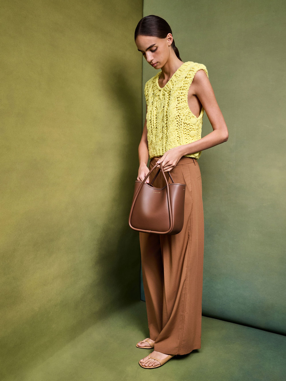 CHARLES & KEITH Best Price / Mini Lyla Tubular Tote Bag - Chocolate