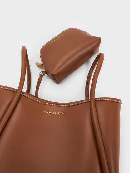 CHARLES & KEITH Best Price / Mini Lyla Tubular Tote Bag - Chocolate