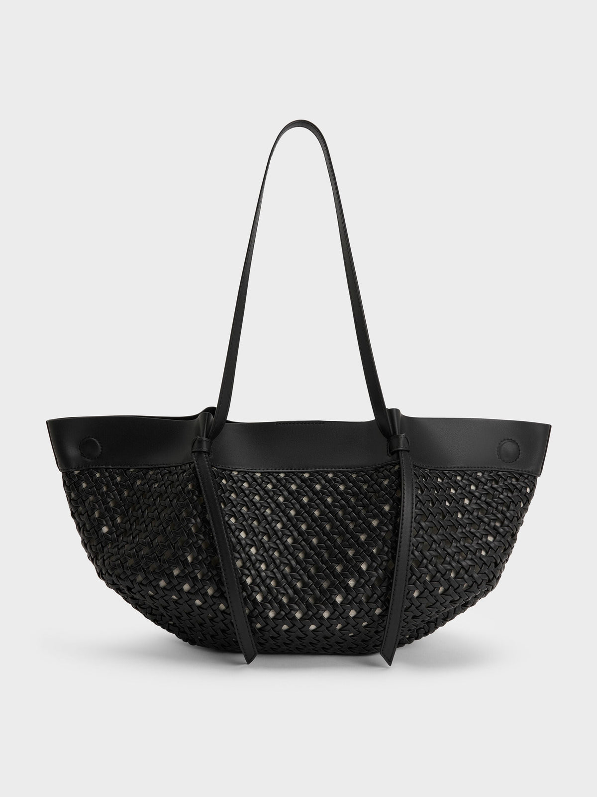 CHARLES & KEITH Signature / Calla Woven Tote Bag - Black