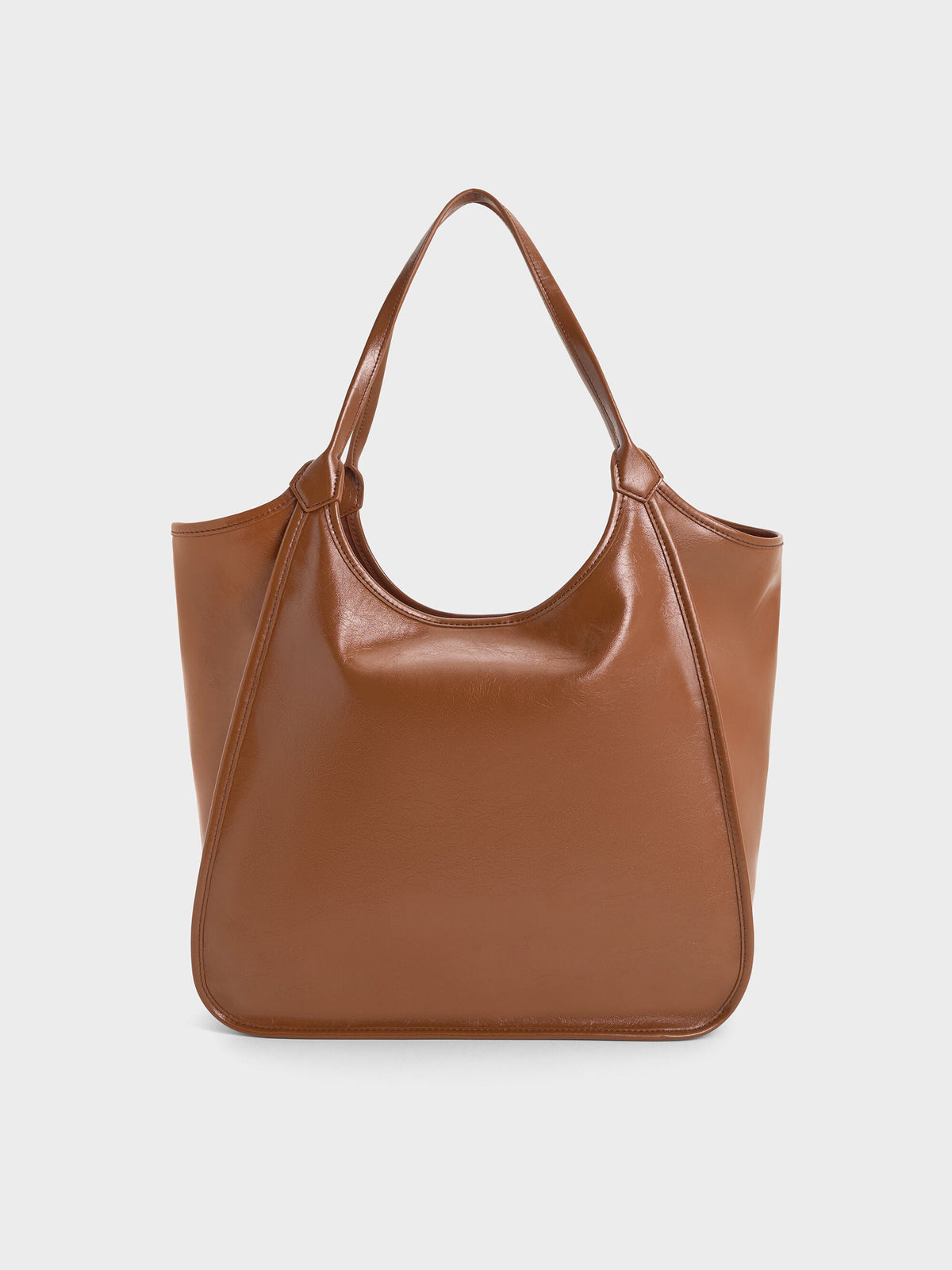 CHARLES & KEITH Exclusive / Sianna Crinkle-Effect Slouchy Tote Bag - Chocolate