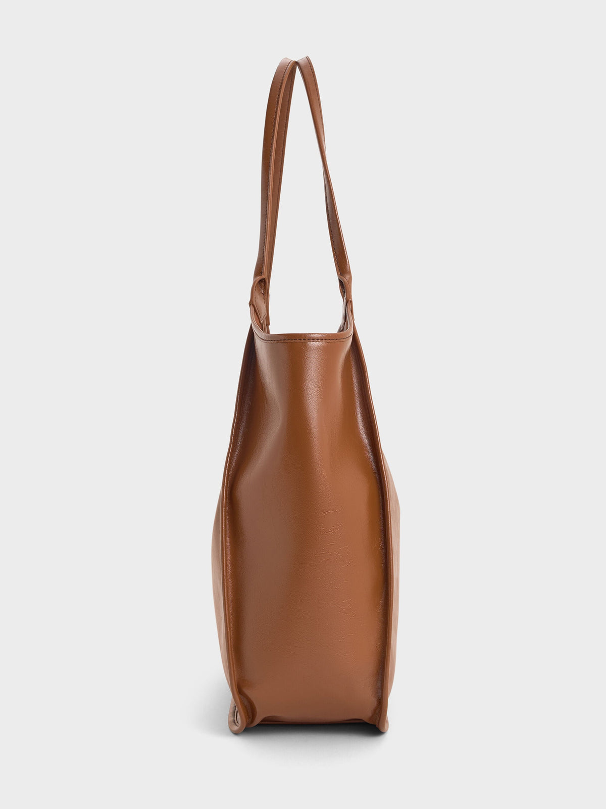 CHARLES & KEITH Exclusive / Sianna Crinkle-Effect Slouchy Tote Bag - Chocolate