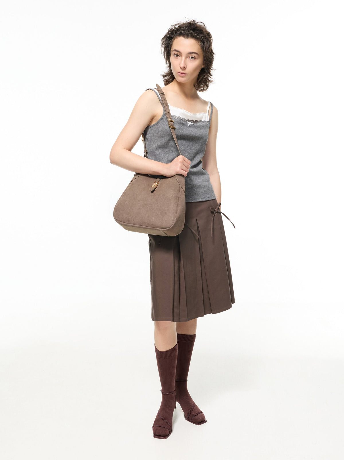 CHARLES & KEITH Top Pick / Adalyn Hobo Bag - Stone Grey