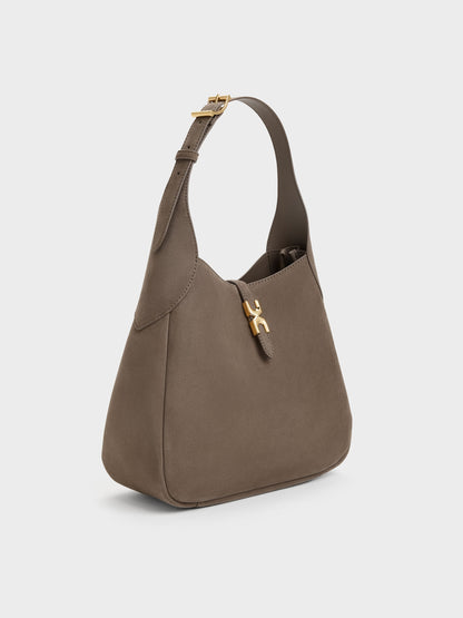 CHARLES & KEITH Top Pick / Adalyn Hobo Bag - Stone Grey