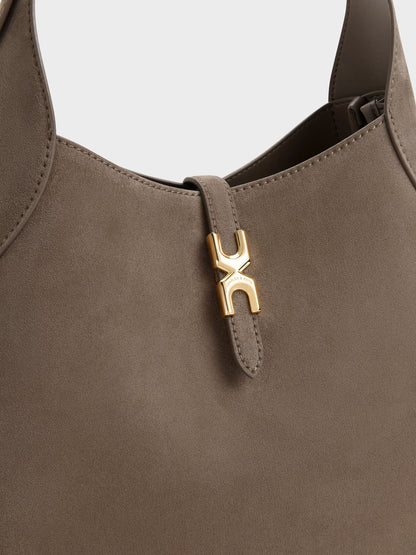 CHARLES & KEITH Top Pick / Adalyn Hobo Bag - Stone Grey