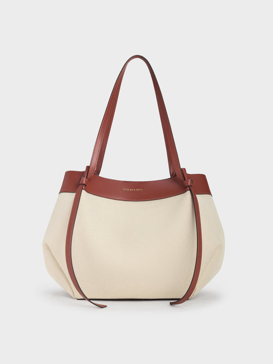CHARLES & KEITH Hot Sale / XL Calla Canvas Tote Bag - Brick