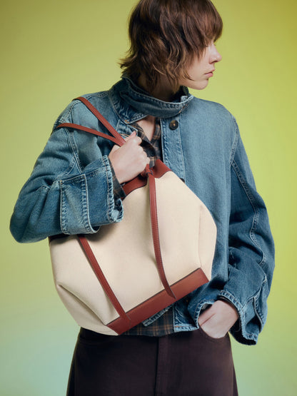 CHARLES & KEITH Hot Sale / XL Calla Canvas Tote Bag - Brick