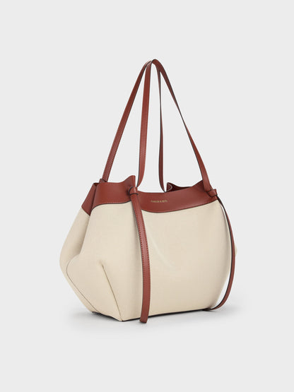 CHARLES & KEITH Hot Sale / XL Calla Canvas Tote Bag - Brick