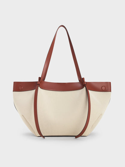 CHARLES & KEITH Hot Sale / XL Calla Canvas Tote Bag - Brick