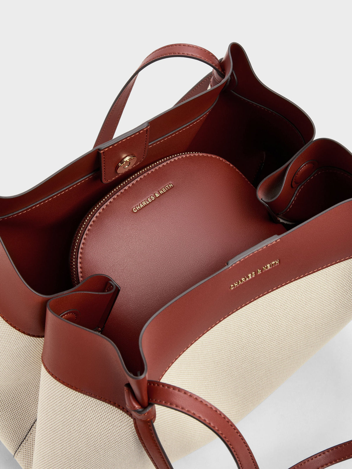 CHARLES & KEITH Hot Sale / XL Calla Canvas Tote Bag - Brick