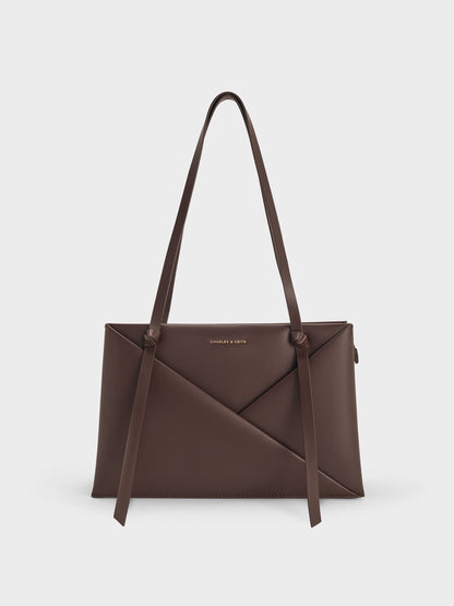 CHARLES & KEITH Latest / Midori Geometric Tote Bag - Espresso Brown