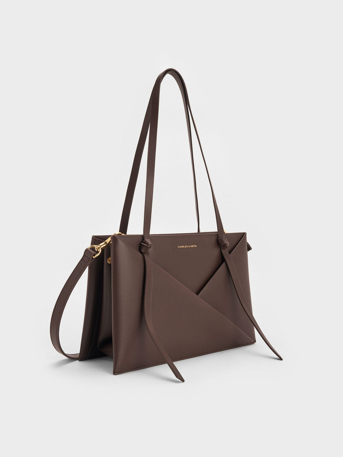 CHARLES & KEITH Latest / Midori Geometric Tote Bag - Espresso Brown