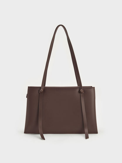 CHARLES & KEITH Latest / Midori Geometric Tote Bag - Espresso Brown